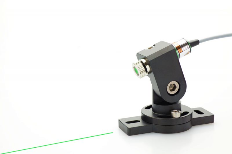 Line laser set 5mW GREEN, adjustable, incl. mount