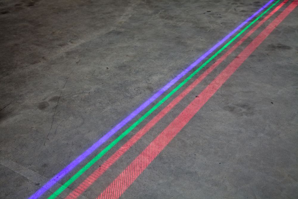 Safety area marking with lasers