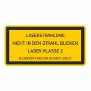 Laser Warnaufkleber Schutzklasse 2